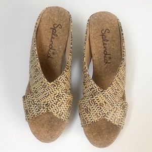 Splendid | Cork raffia criss cross wedge sandals